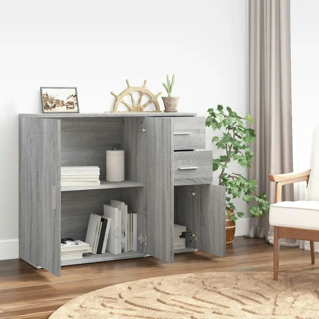 Sideboard Grey Sonoma 91x29.5x75 cm Engineered Wood 823275