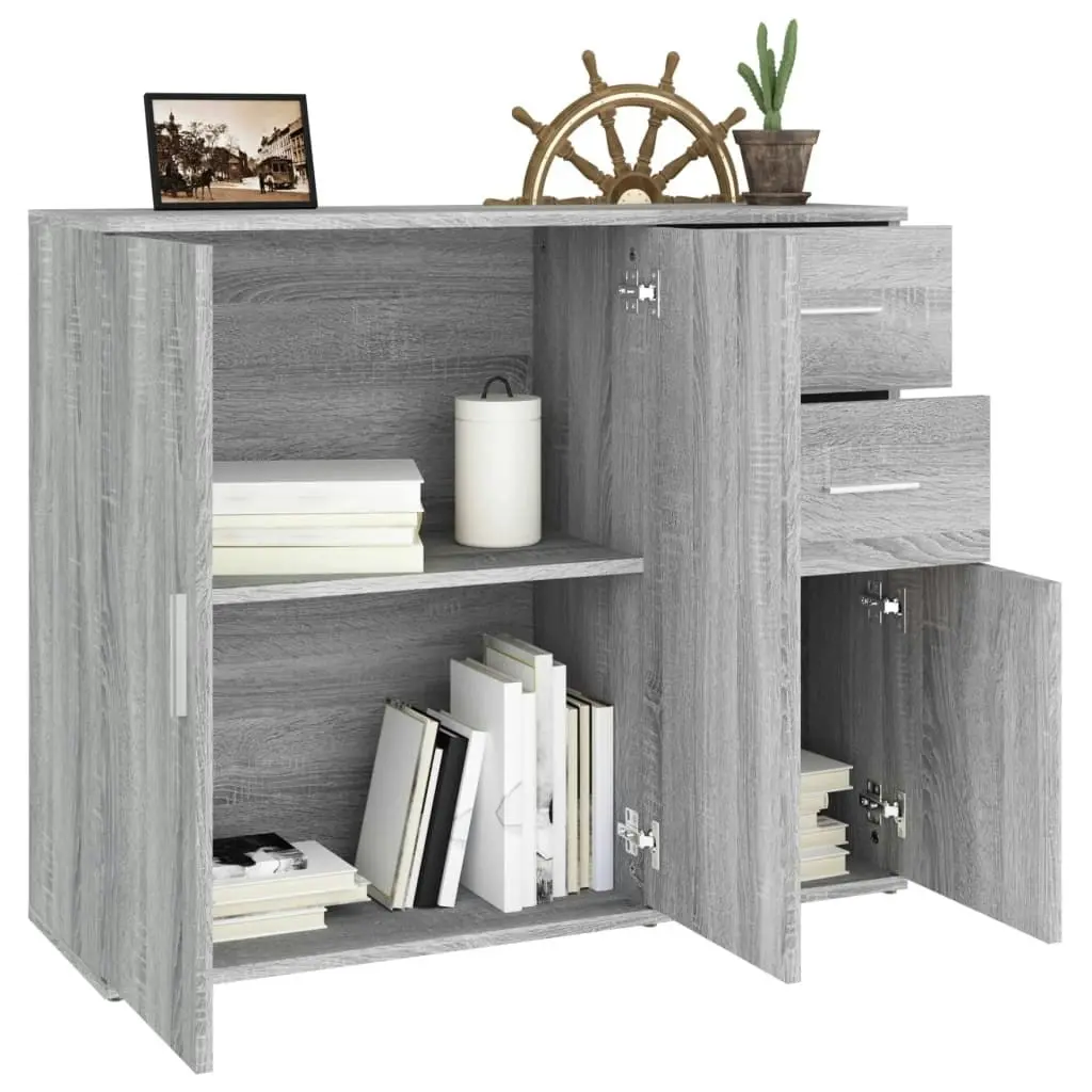 Sideboard Grey Sonoma 91x29.5x75 cm Engineered Wood 823275