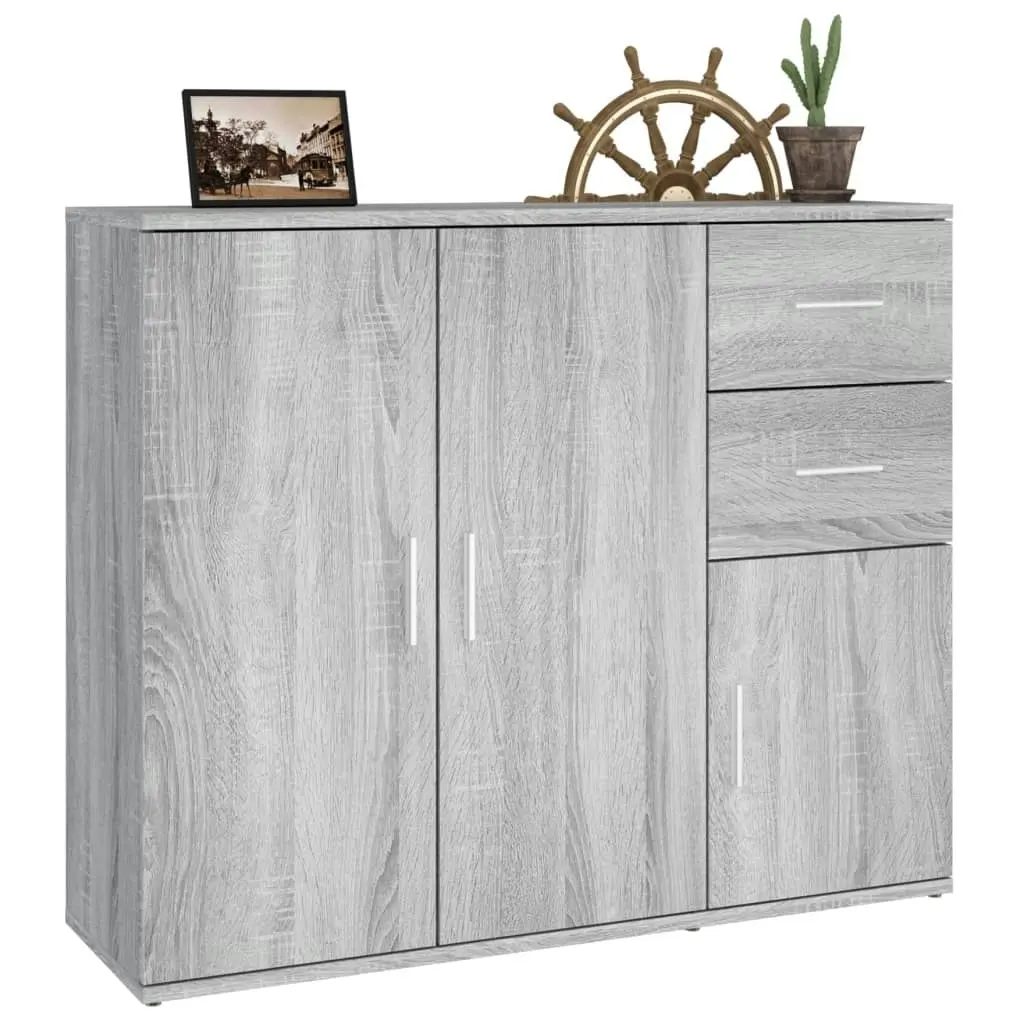 Sideboard Grey Sonoma 91x29.5x75 cm Engineered Wood 823275