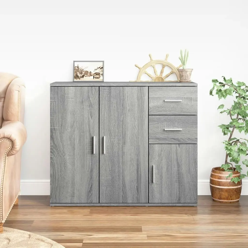 Sideboard Grey Sonoma 91x29.5x75 cm Engineered Wood 823275