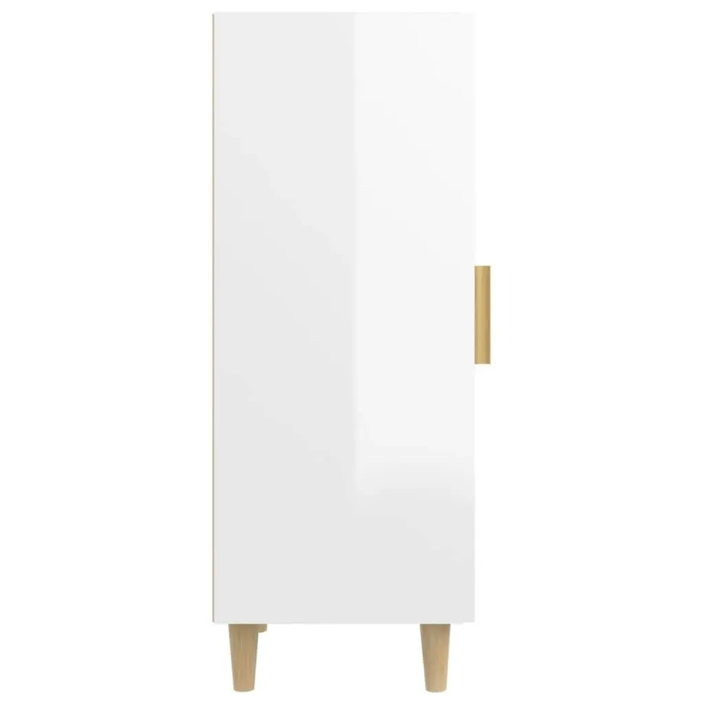 Sideboard High Gloss White 34.5x34x90 cm Engineered Wood 812399