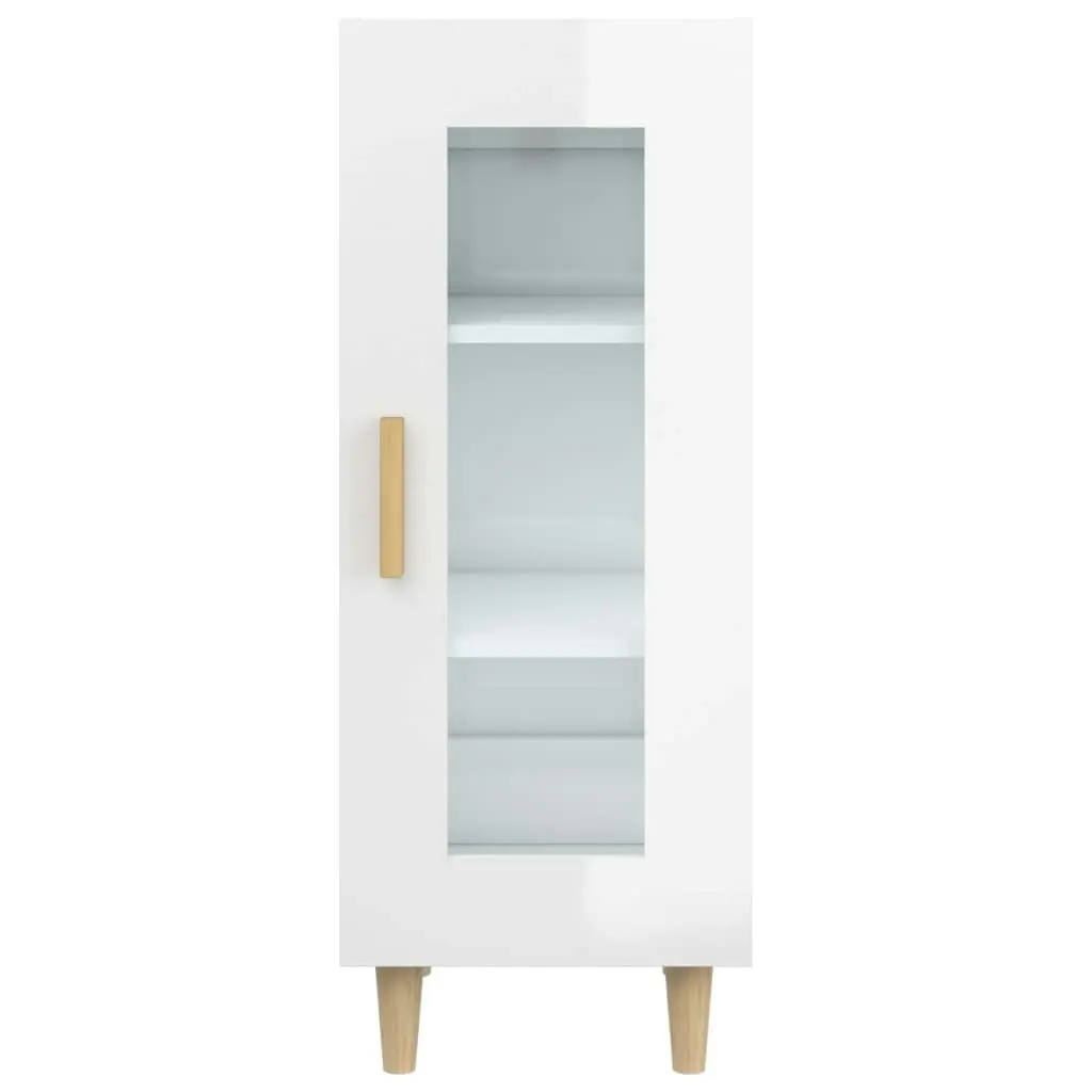 Sideboard High Gloss White 34.5x34x90 cm Engineered Wood 812399