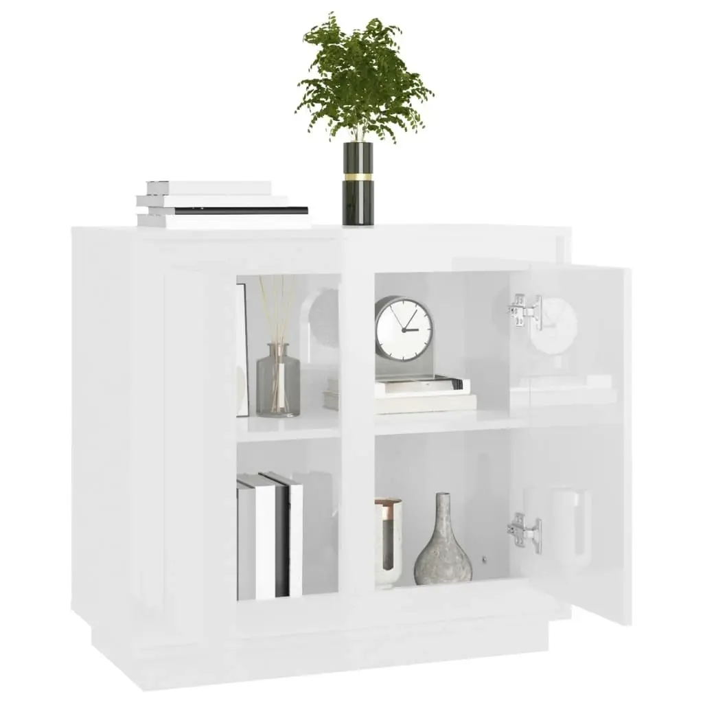 Sideboard High Gloss White 80x34x75 cm Engineered Wood 819886