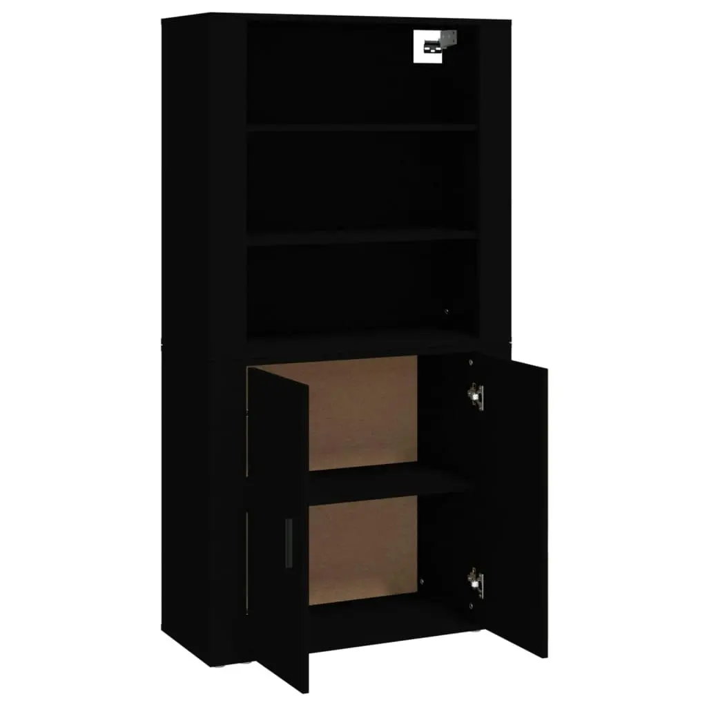 Highboard Black Engineered Wood 3185360