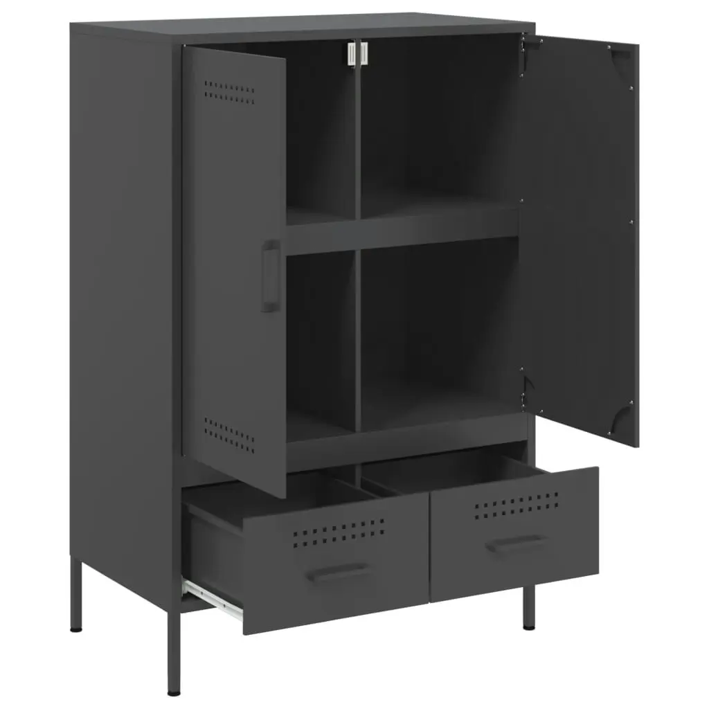 Highboard Black 68x39x101.5 cm Cold-rolled Steel 843108