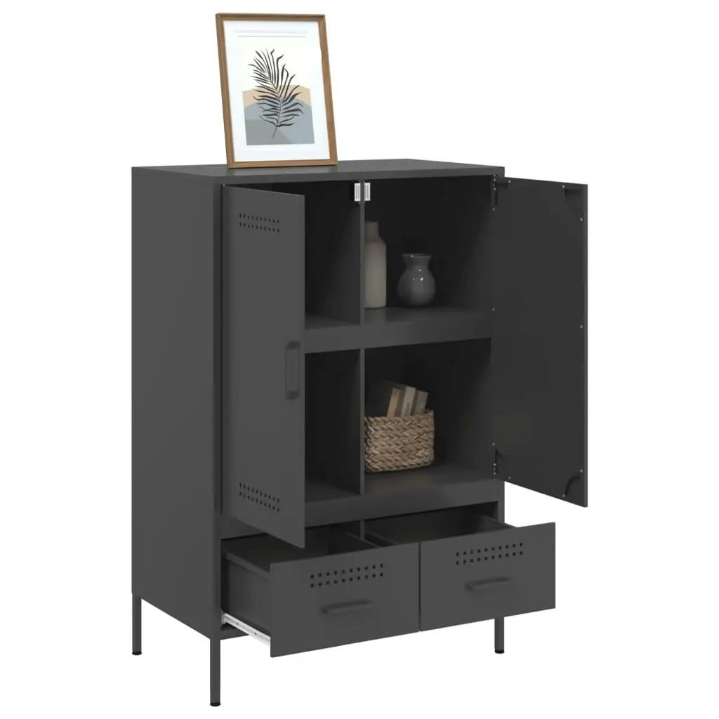 Highboard Black 68x39x101.5 cm Cold-rolled Steel 843108