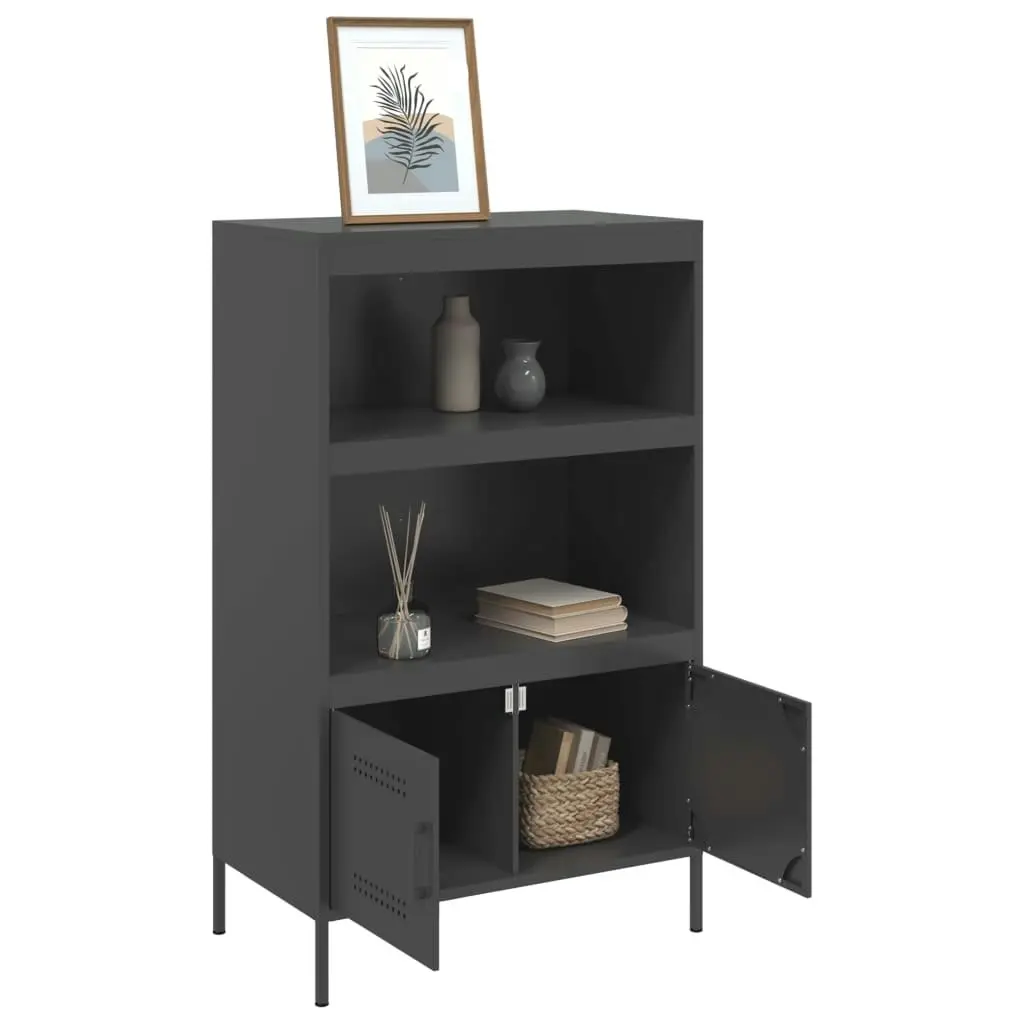 Highboard Black 68x39x113 cm Steel 842970