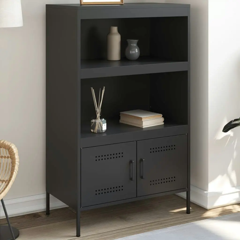 Highboard Black 68x39x113 cm Steel 842970