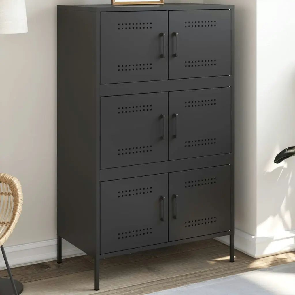 Highboard Black 68x39x113 cm Steel 842958