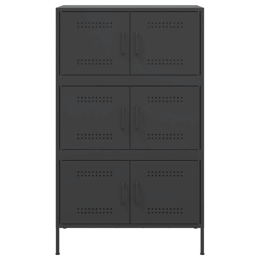 Highboard Black 68x39x113 cm Steel 842958