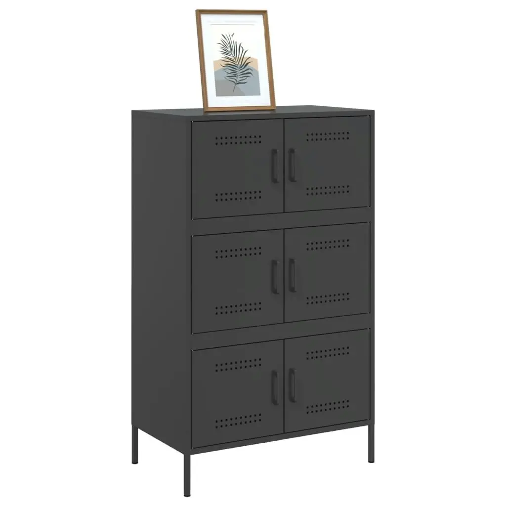 Highboard Black 68x39x113 cm Steel 842958