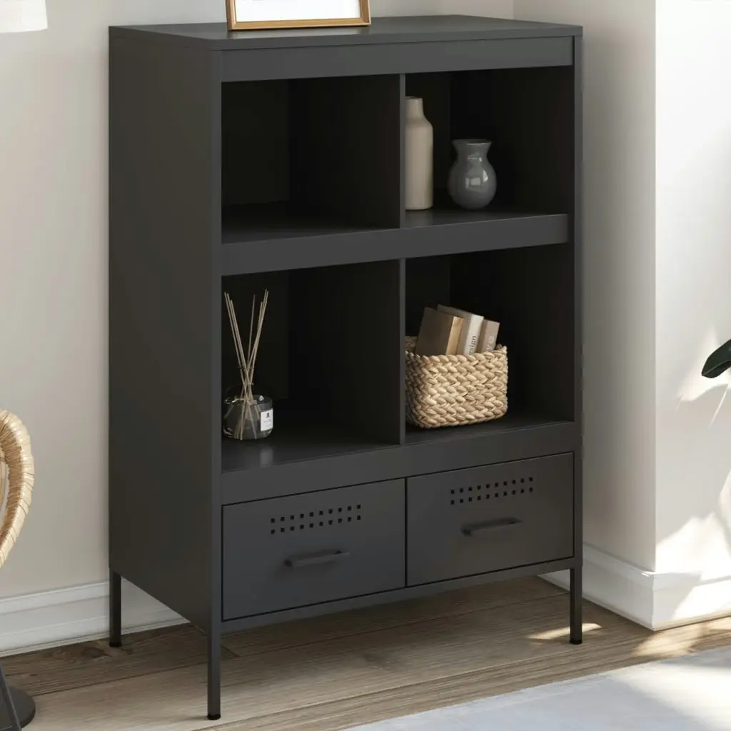 Highboard Black 68x39x101.5 cm Cold-rolled Steel 843102