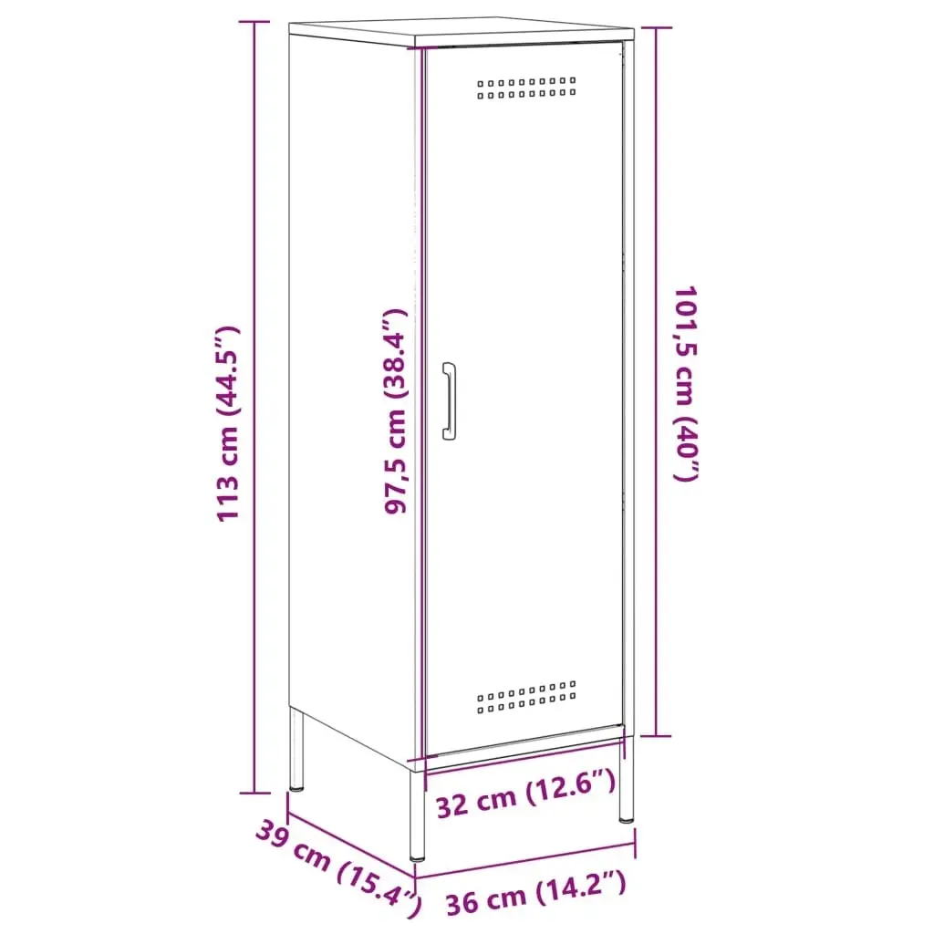 Highboard Black 36x39x113 cm Steel 843006