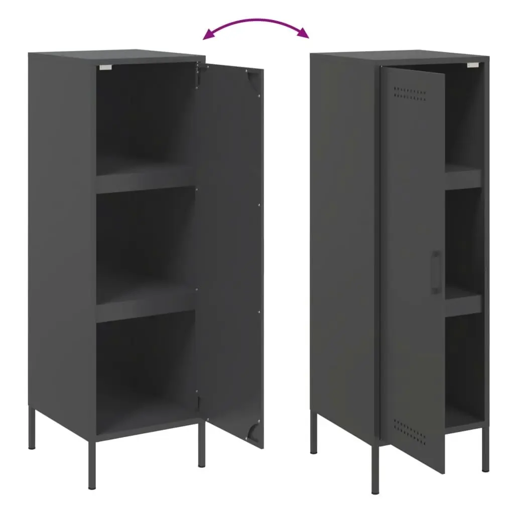 Highboard Black 36x39x113 cm Steel 843006