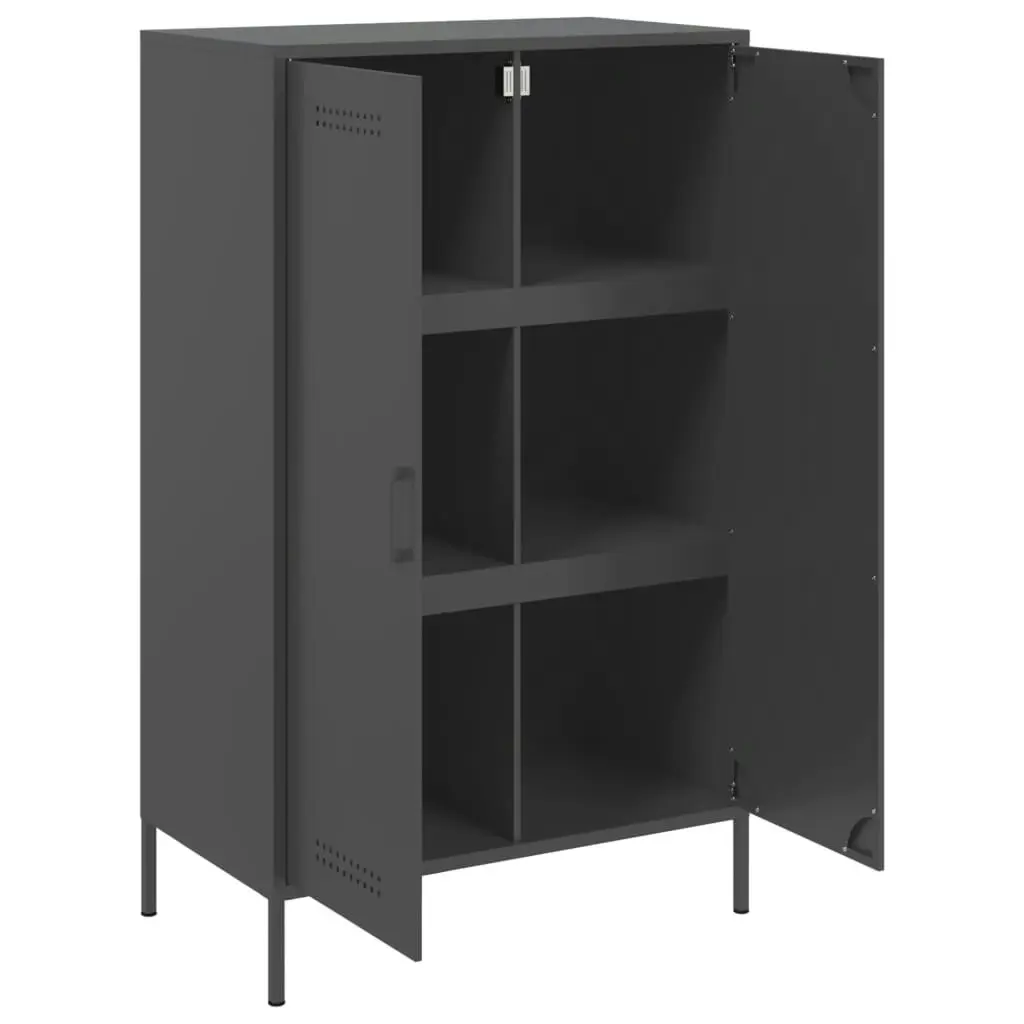 Highboard Black 68x39x113 cm Steel 842964