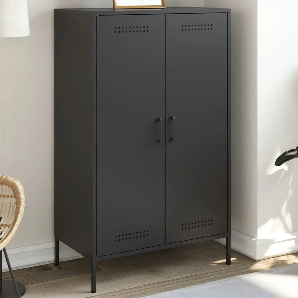 Highboard Black 68x39x113 cm Steel 842964