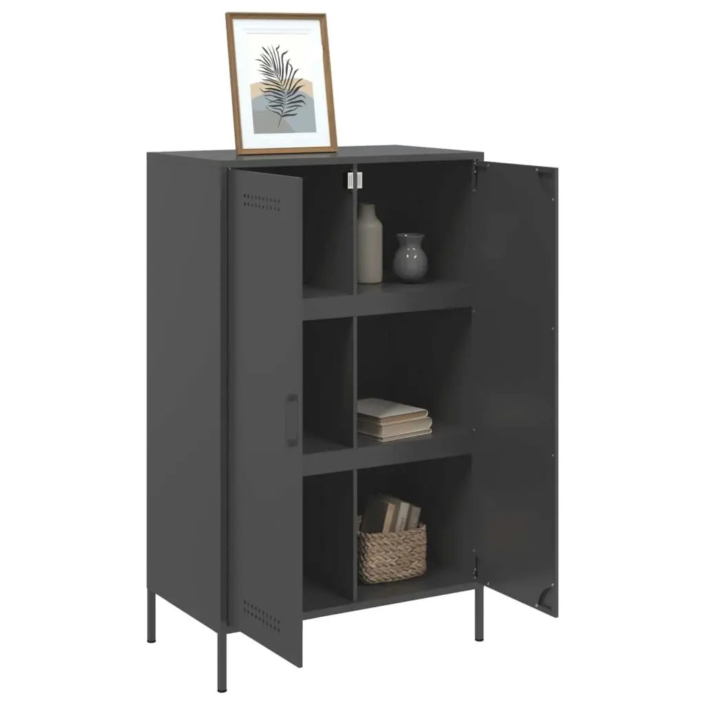 Highboard Black 68x39x113 cm Steel 842964