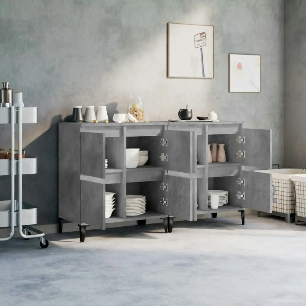 Sideboard 2 pcs Concrete Grey 60x35x70 cm Engineered Wood 3185763