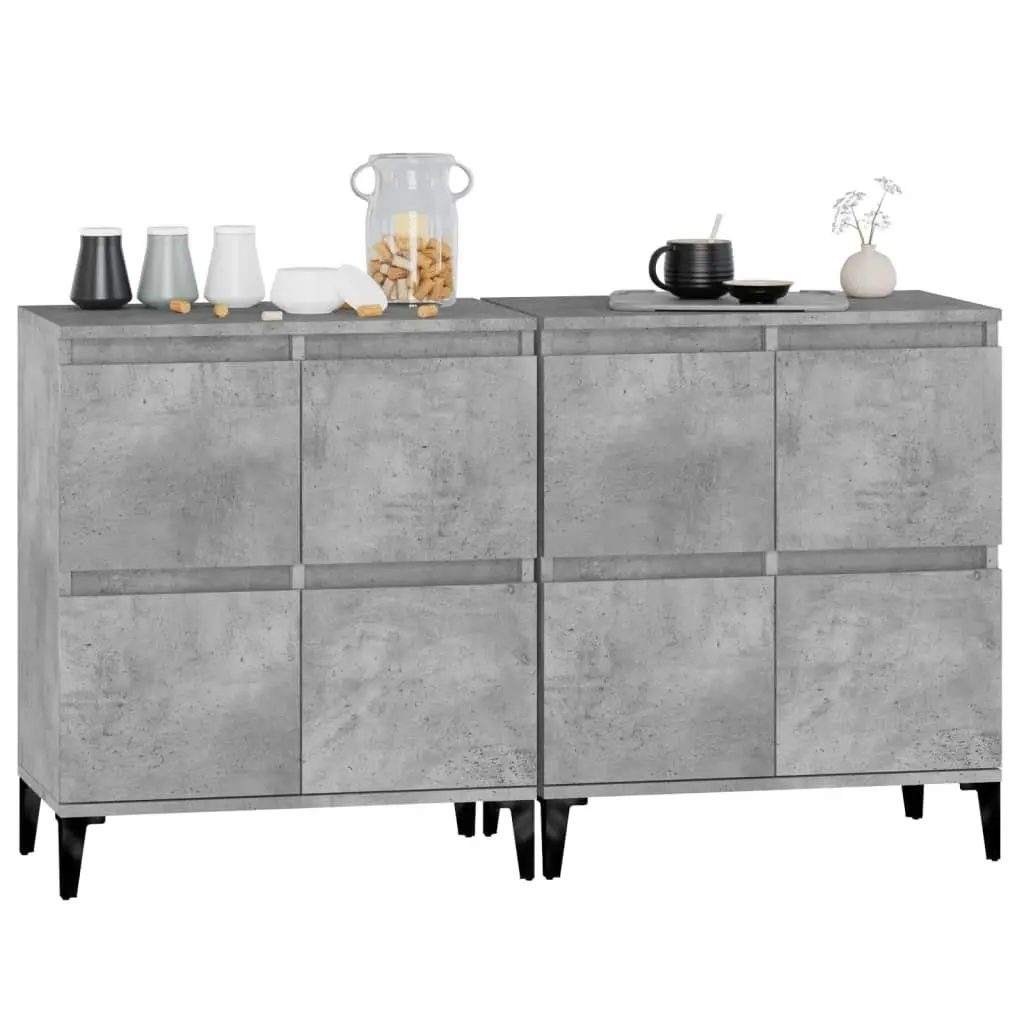 Sideboard 2 pcs Concrete Grey 60x35x70 cm Engineered Wood 3185763