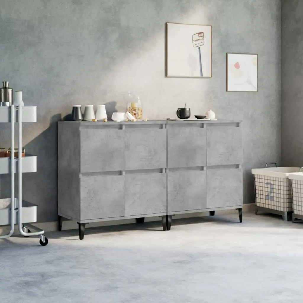 Sideboard 2 pcs Concrete Grey 60x35x70 cm Engineered Wood 3185763