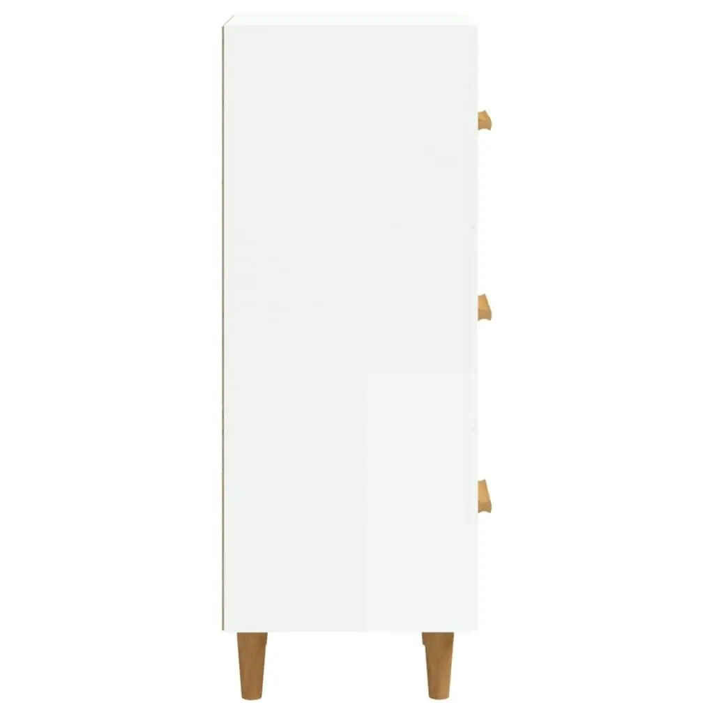 Sideboard High Gloss White 34.5x34x90 cm Engineered Wood 812345