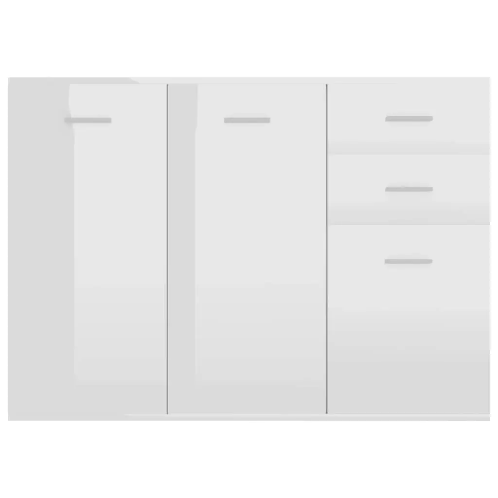 Sideboard High Gloss White 105x30x75 cm Engineered Wood 800699