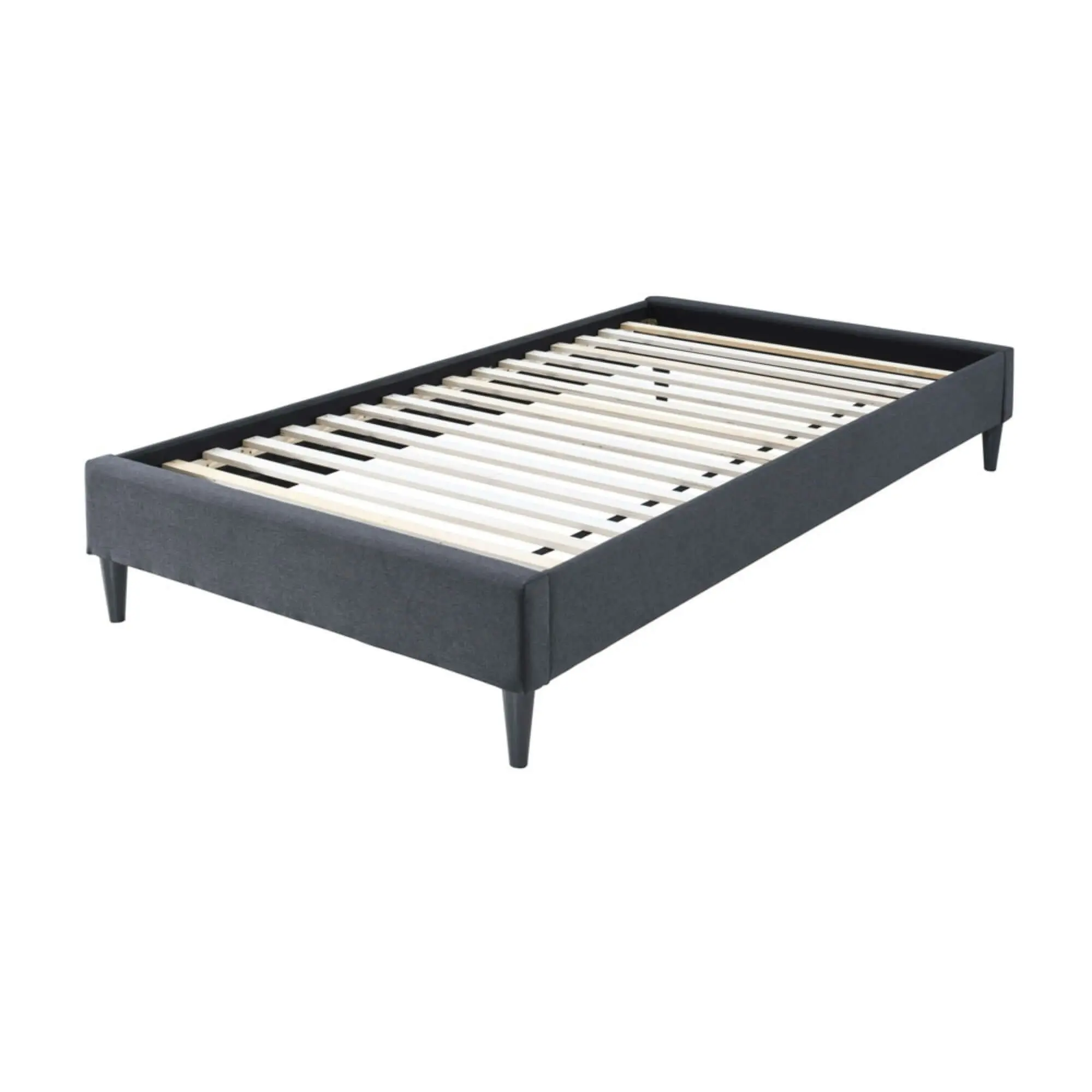 Arte Bed Frame Fabric Mattress Platform Base  Mid Grey