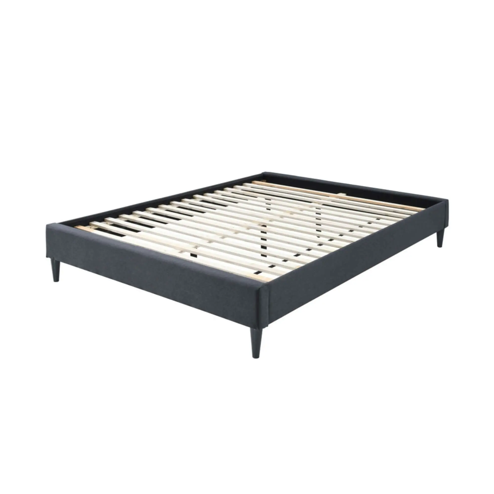 Arte Bed Frame Fabric Mattress Platform Base  Mid Grey