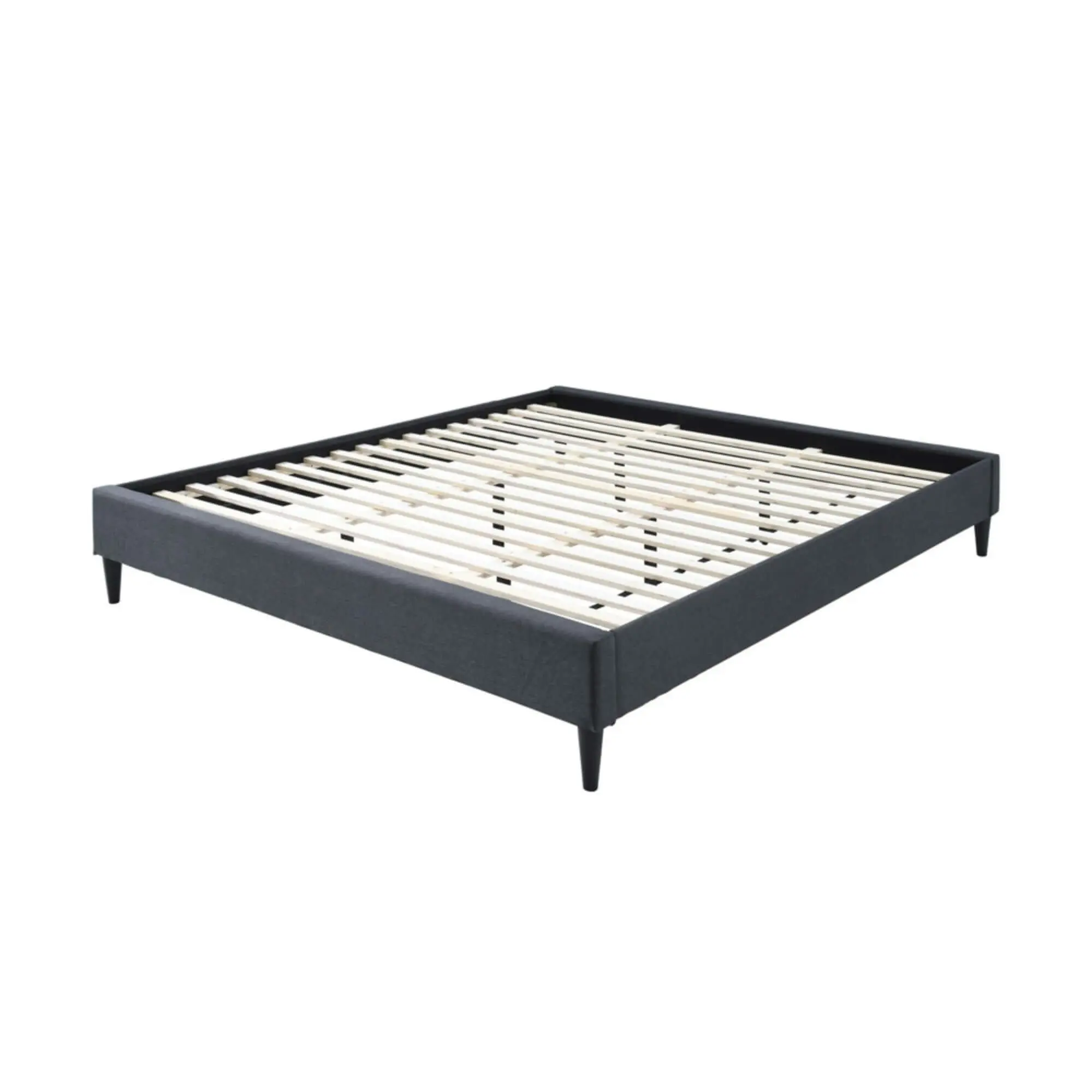 Arte Bed Frame Fabric Mattress Platform Base  Mid Grey