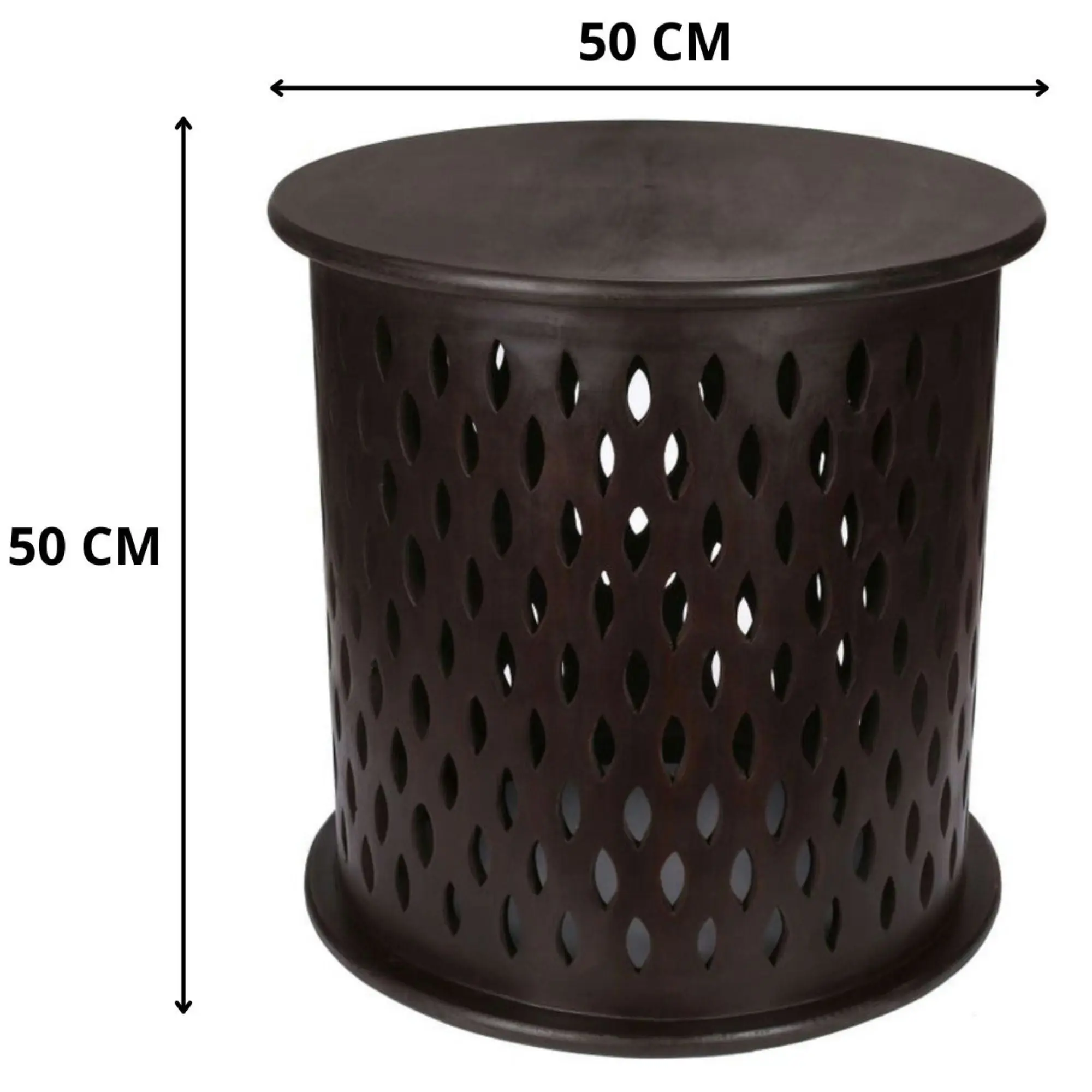 Pansy  50cm Side Table Brown