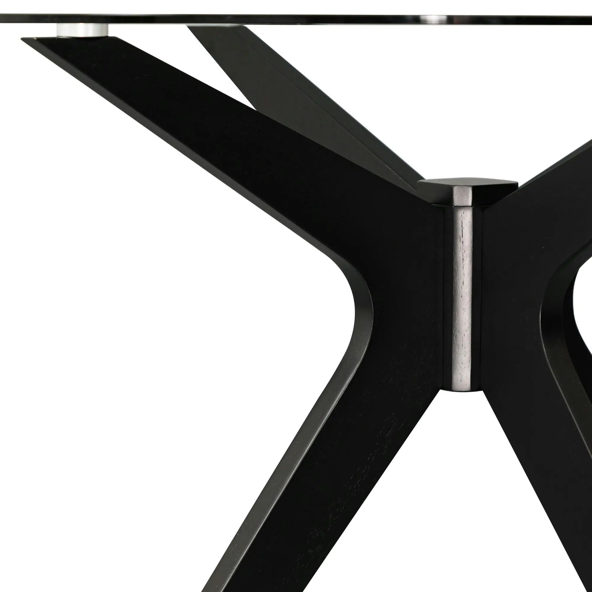 Forza 100cm Round Glass Dining Table Black