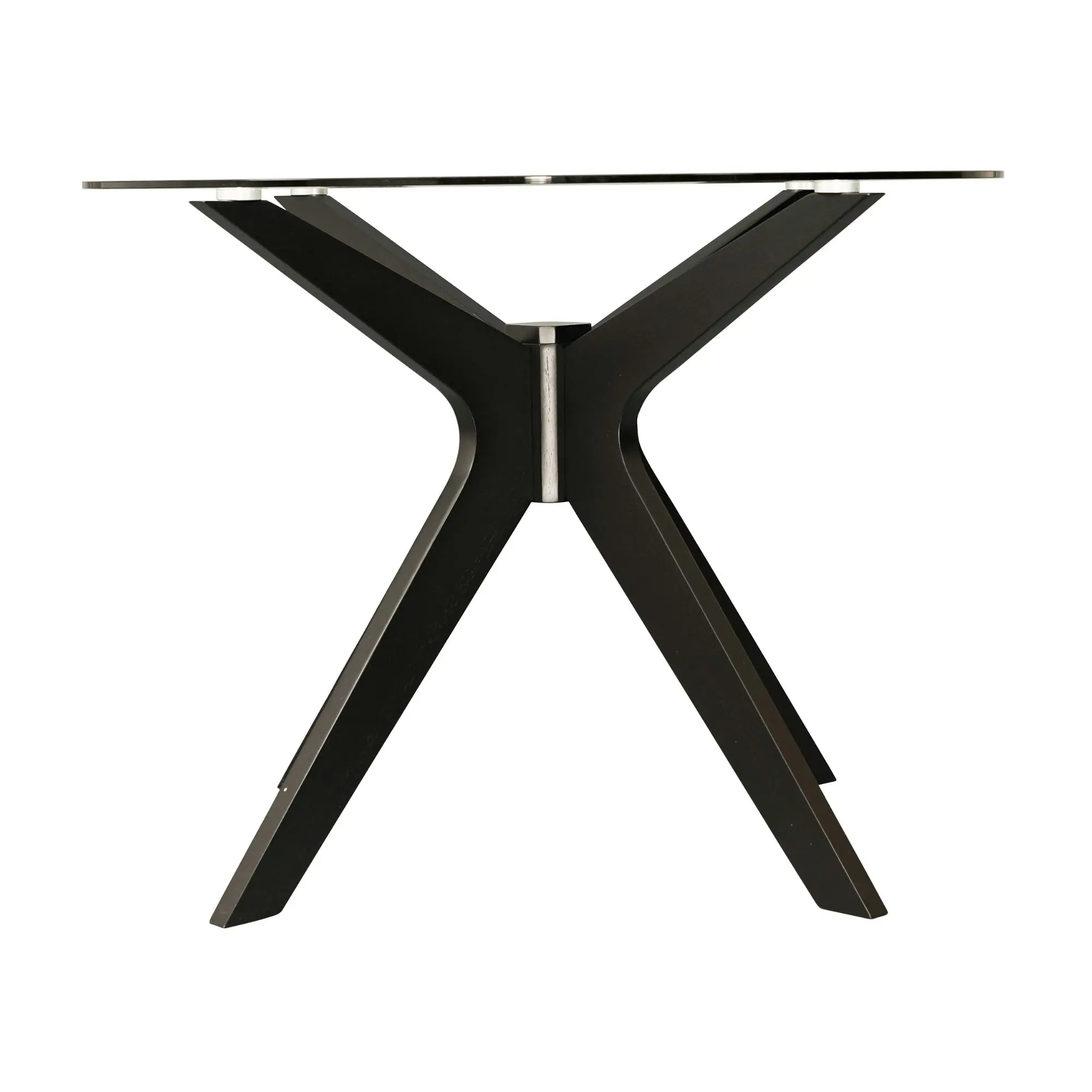 Forza 100cm Round Glass Dining Table Black