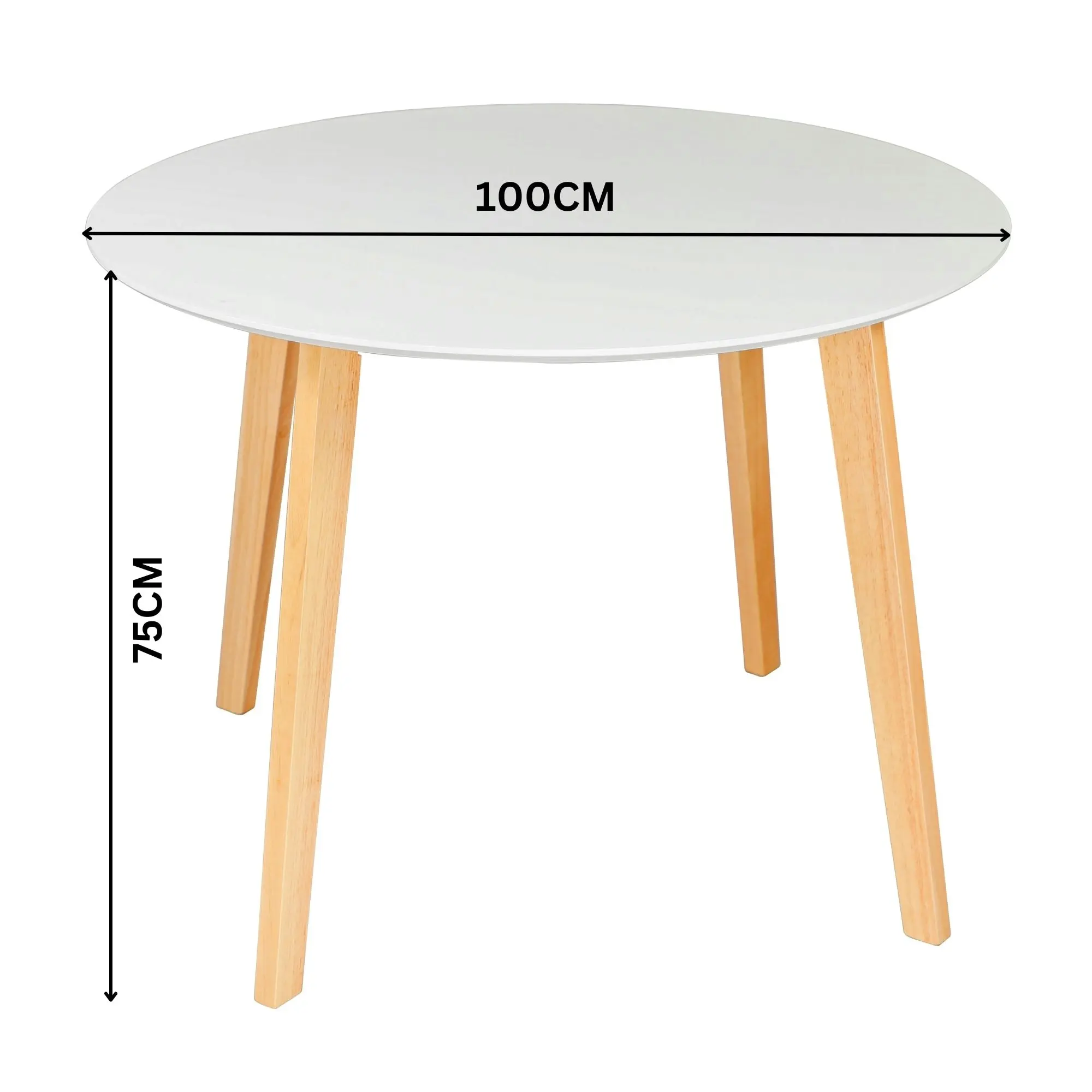 Toto 100cm Round Dining Table White