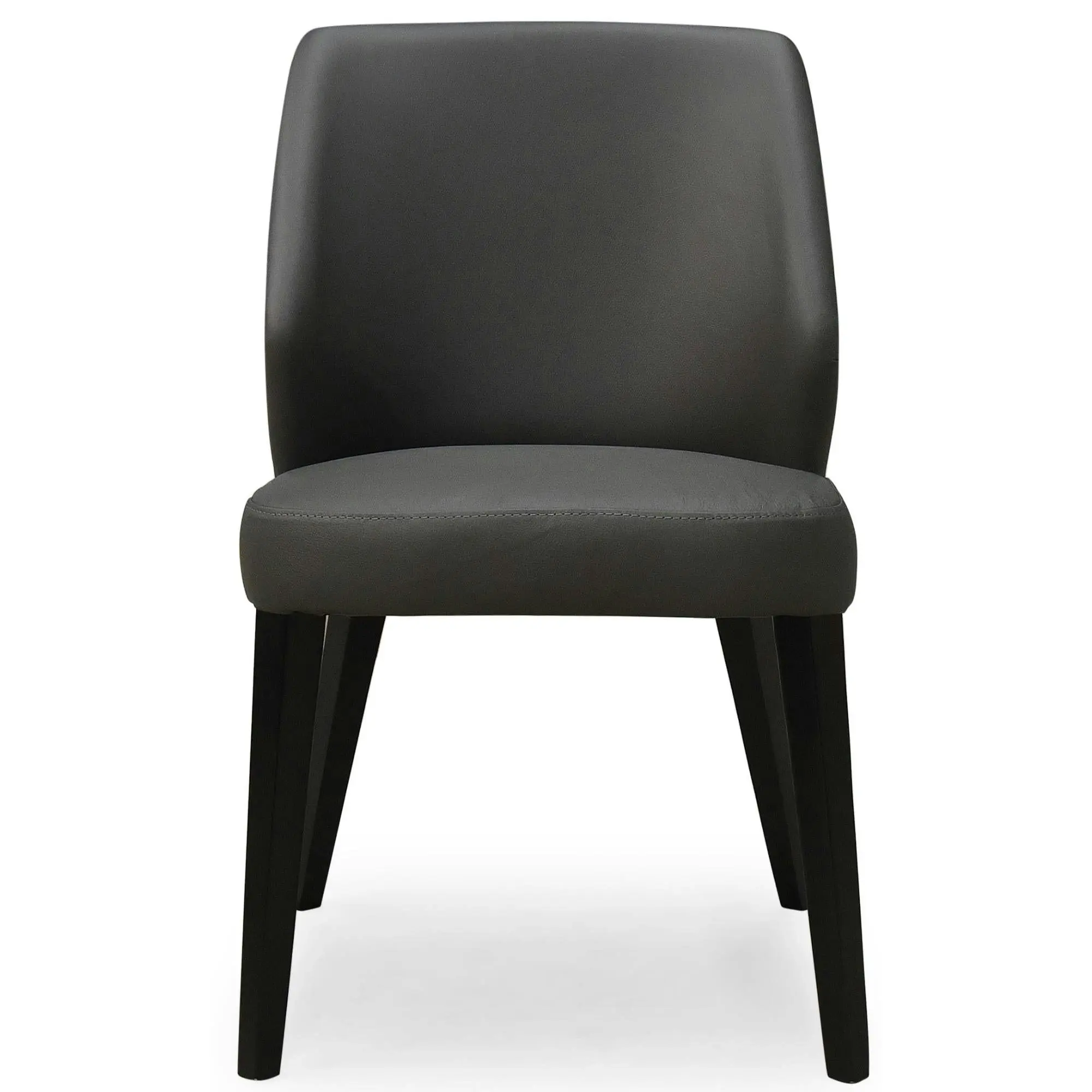 Milo Set of 2 Leather Dining Chair Dark Grey