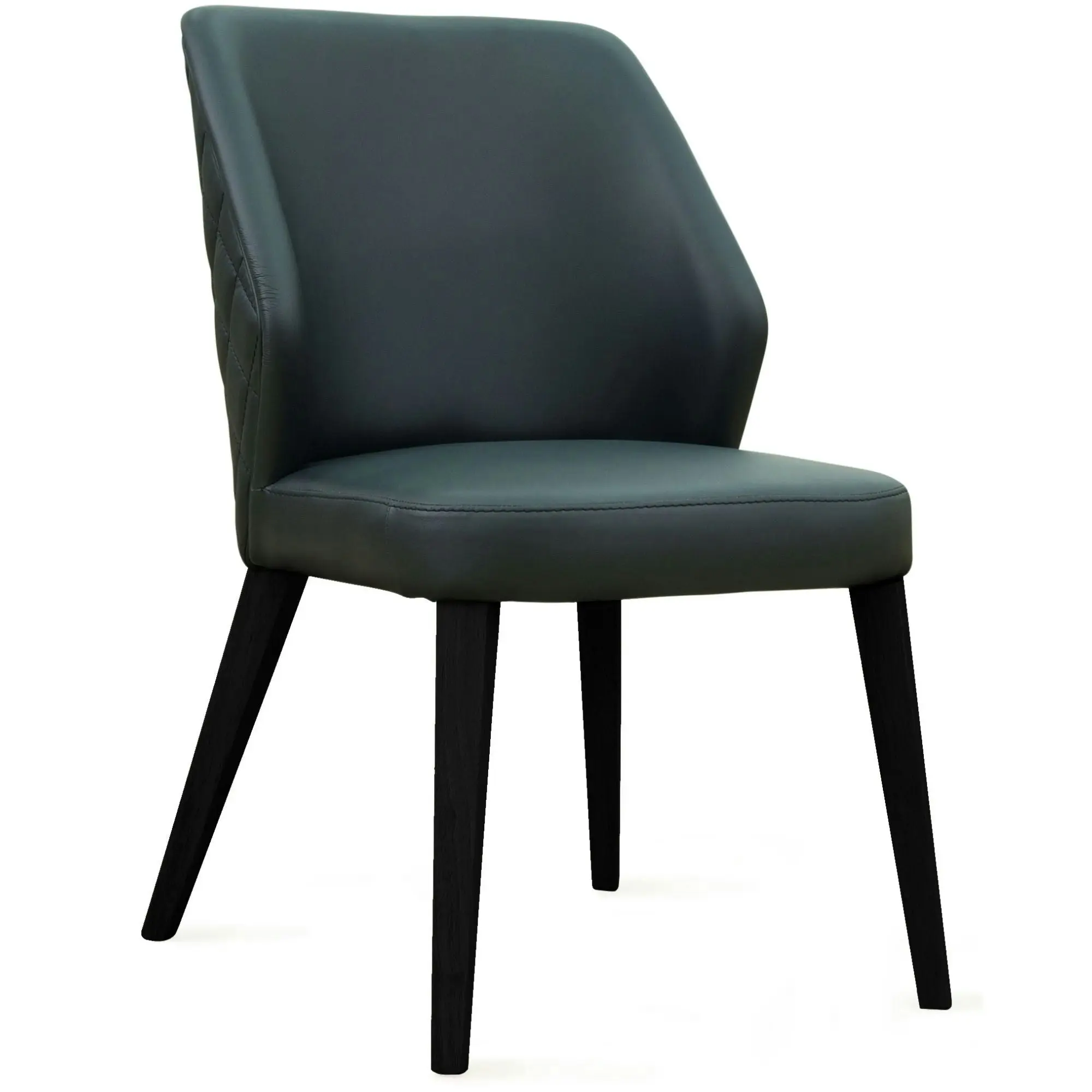 Milo Set of 2 Leather Dining Chair Dark Grey