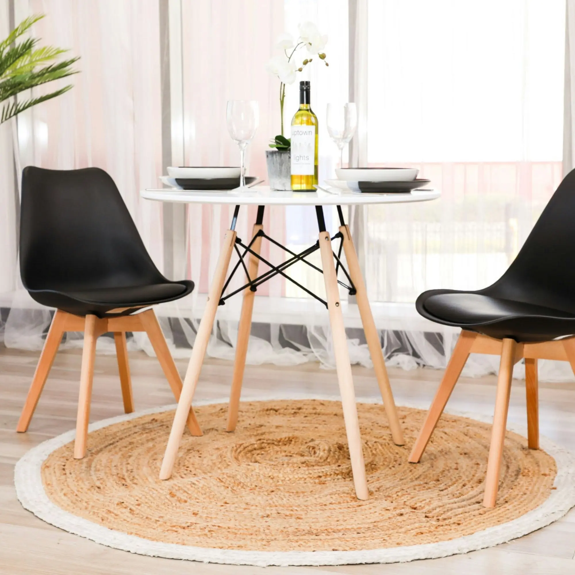 Sokar 80cm Round Dining Table White