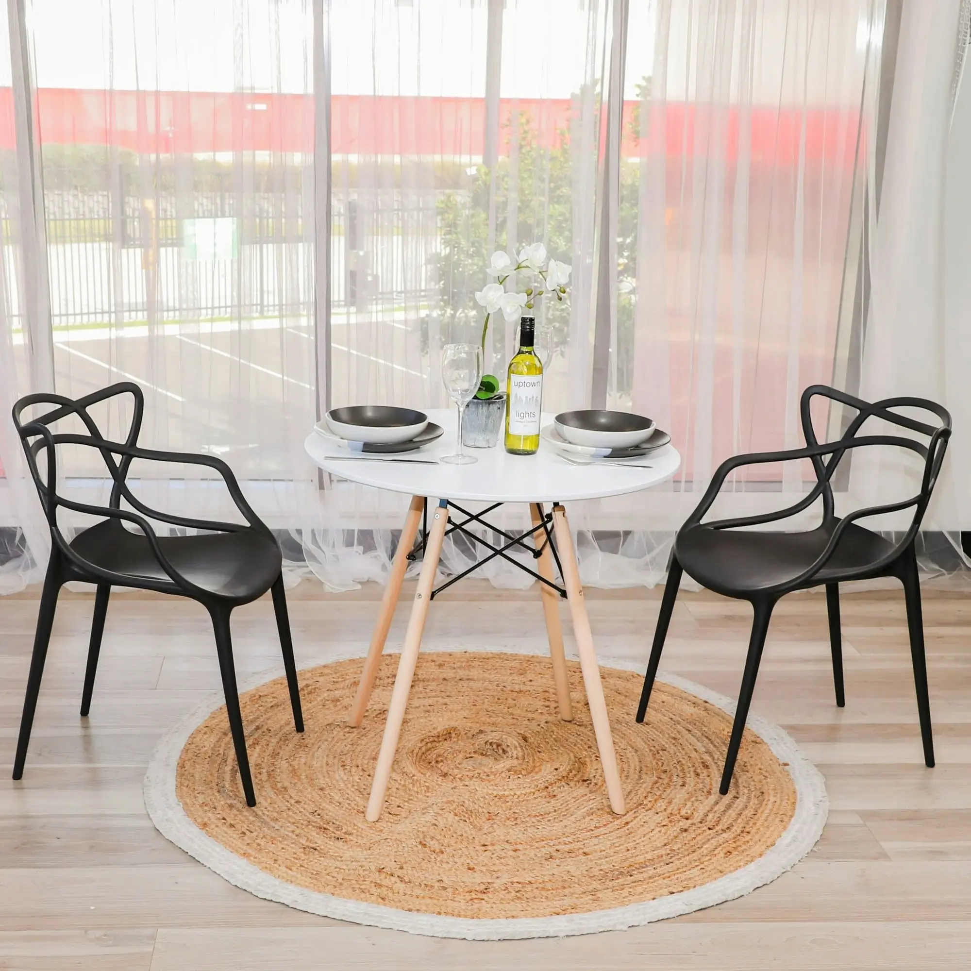 Sokar 80cm Round Dining Table White