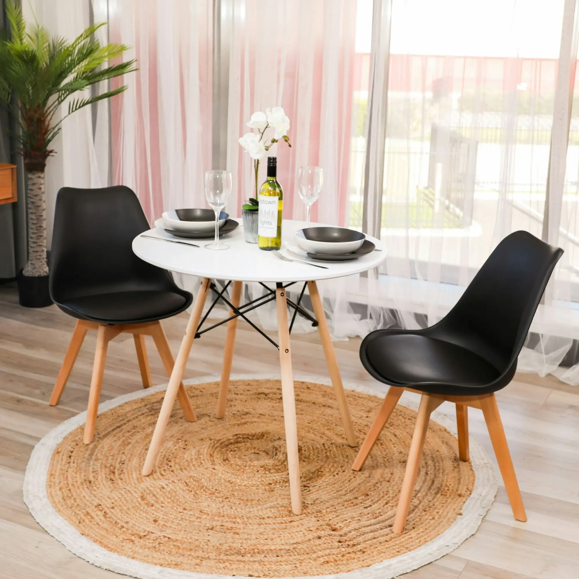 Sokar 80cm Round Dining Table White