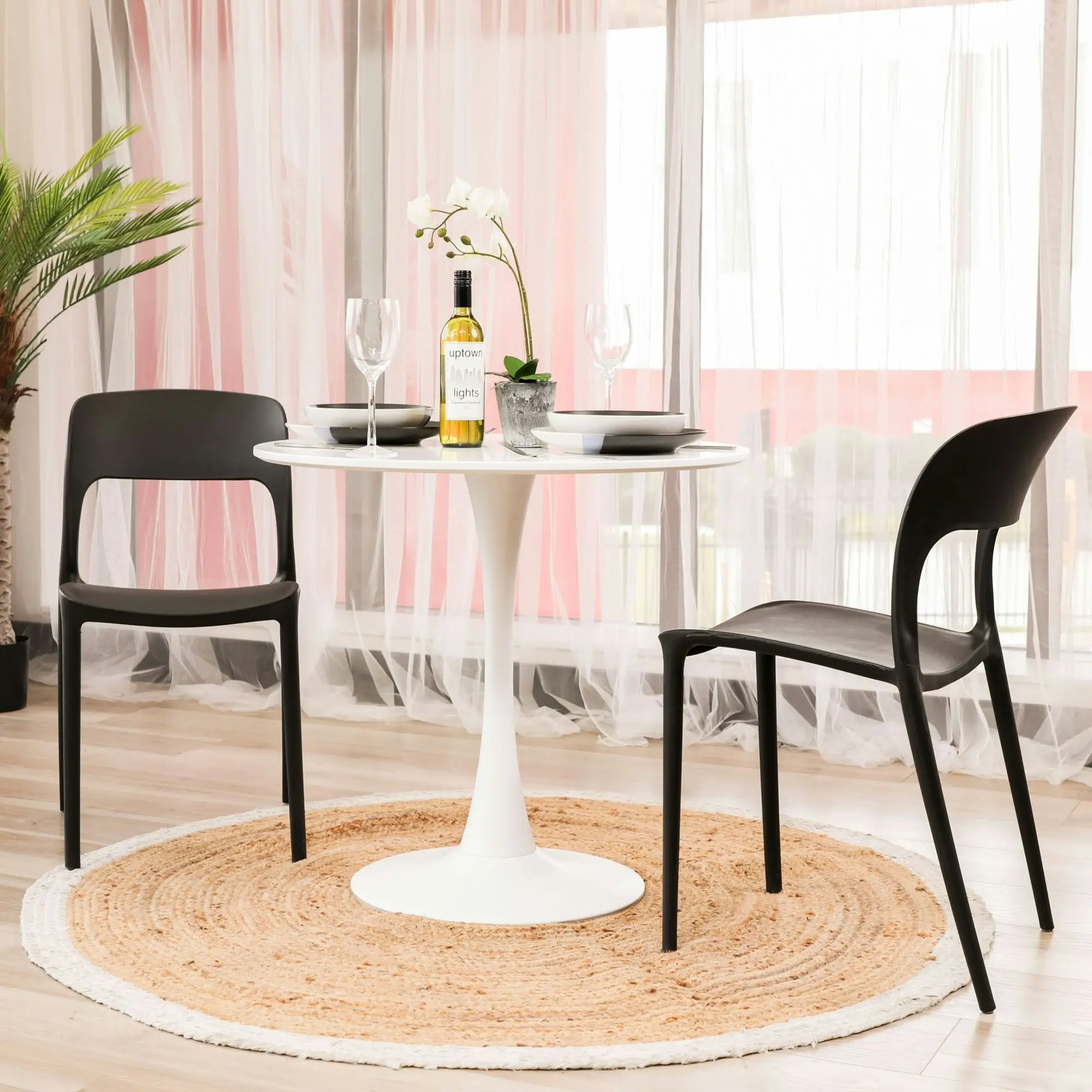 Tulip 80cm Round Dining Table White