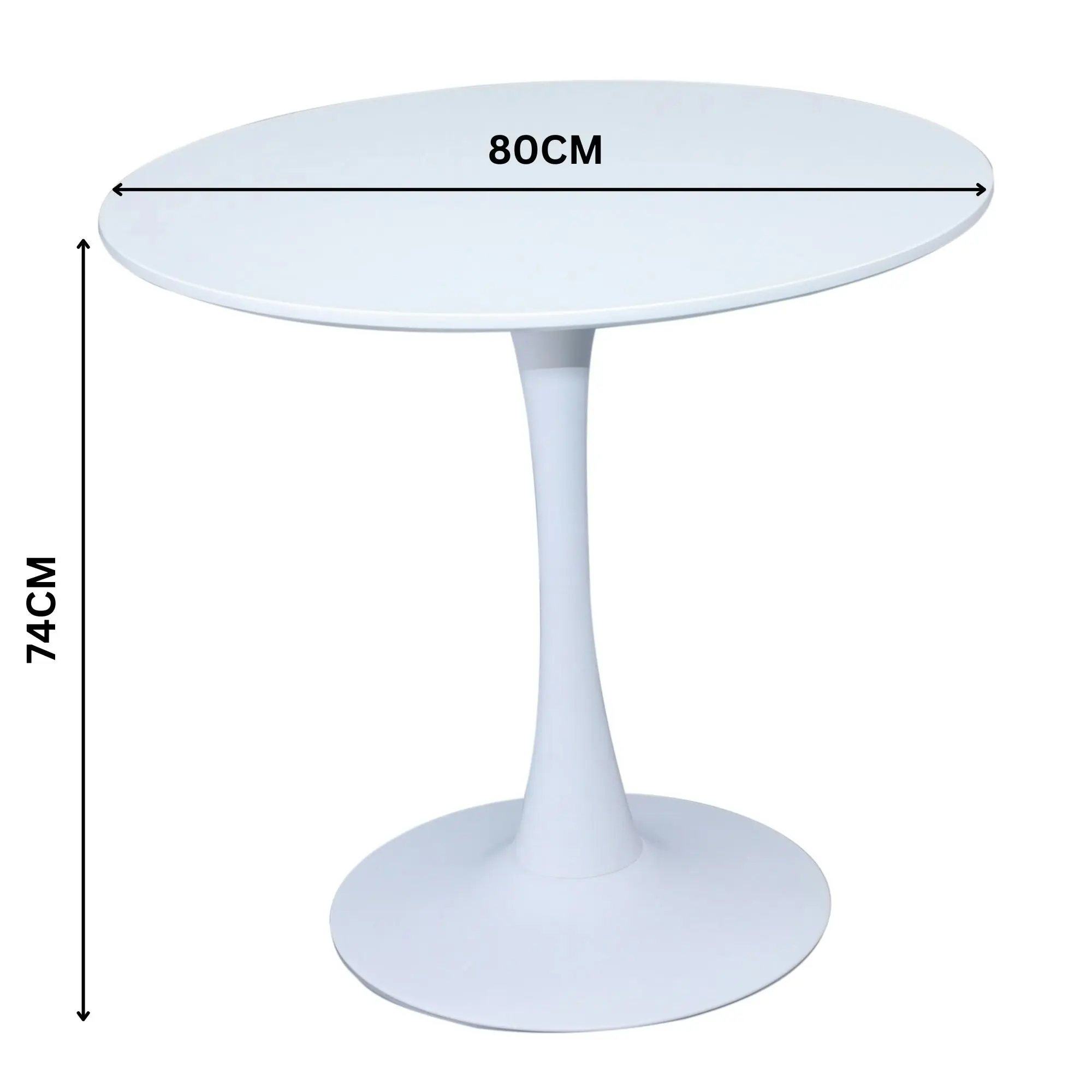 Tulip 80cm Round Dining Table White