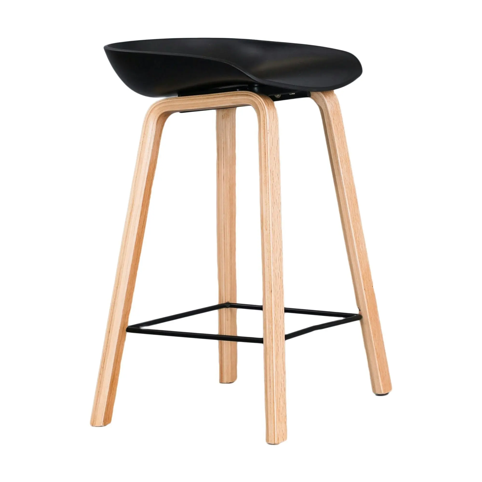 Replica Hay Set of 2 Bar Stool Seat Black Oak