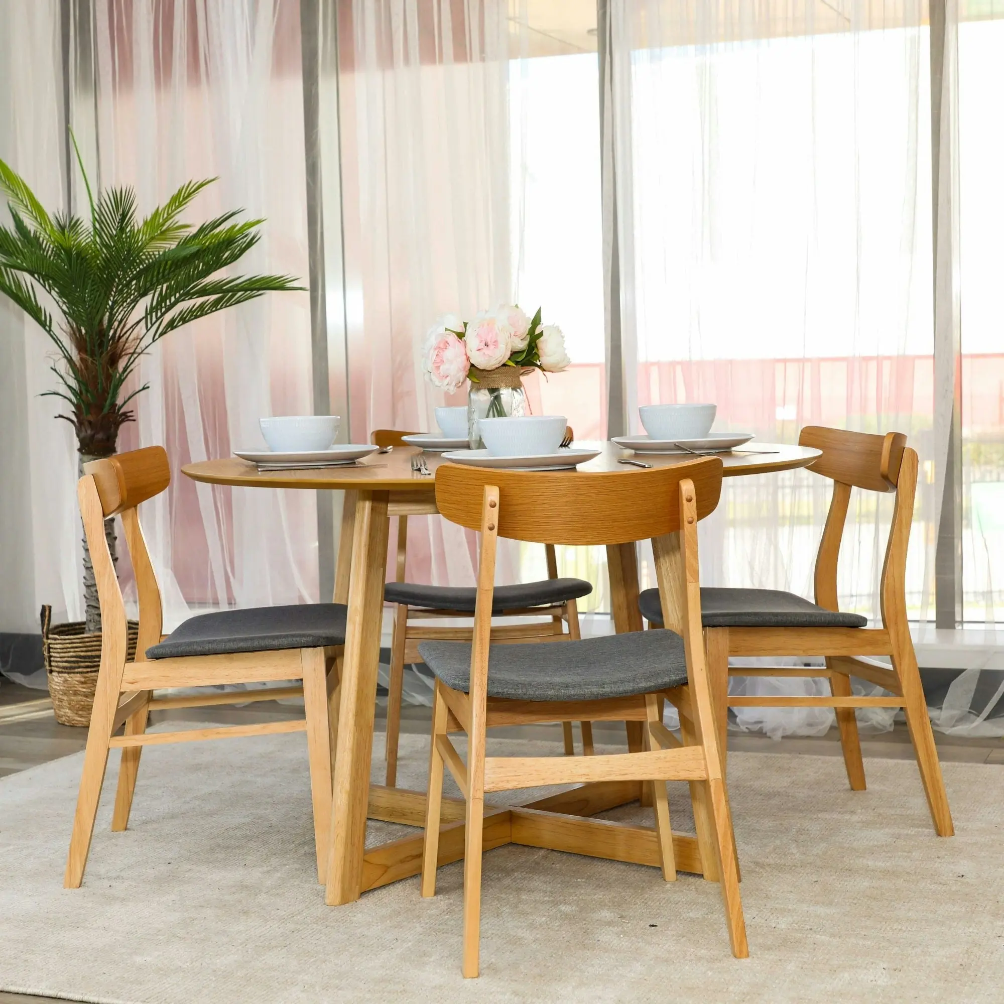 Harry 120cm Round Dining Table Oak