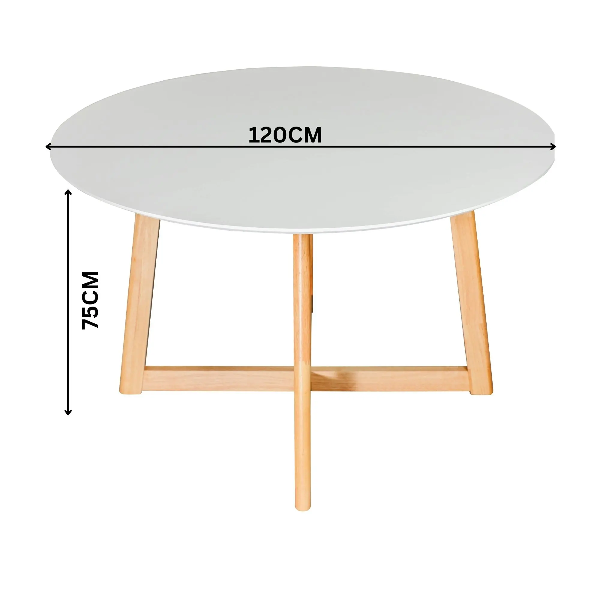 Harry 120cm Round Dining Table White