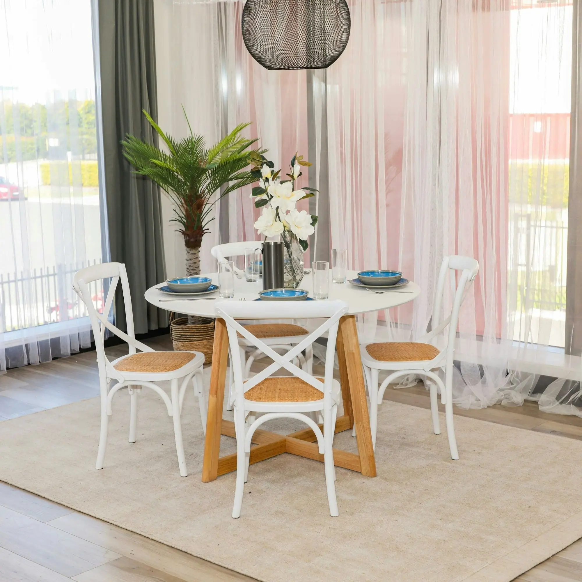 Harry 120cm Round Dining Table White