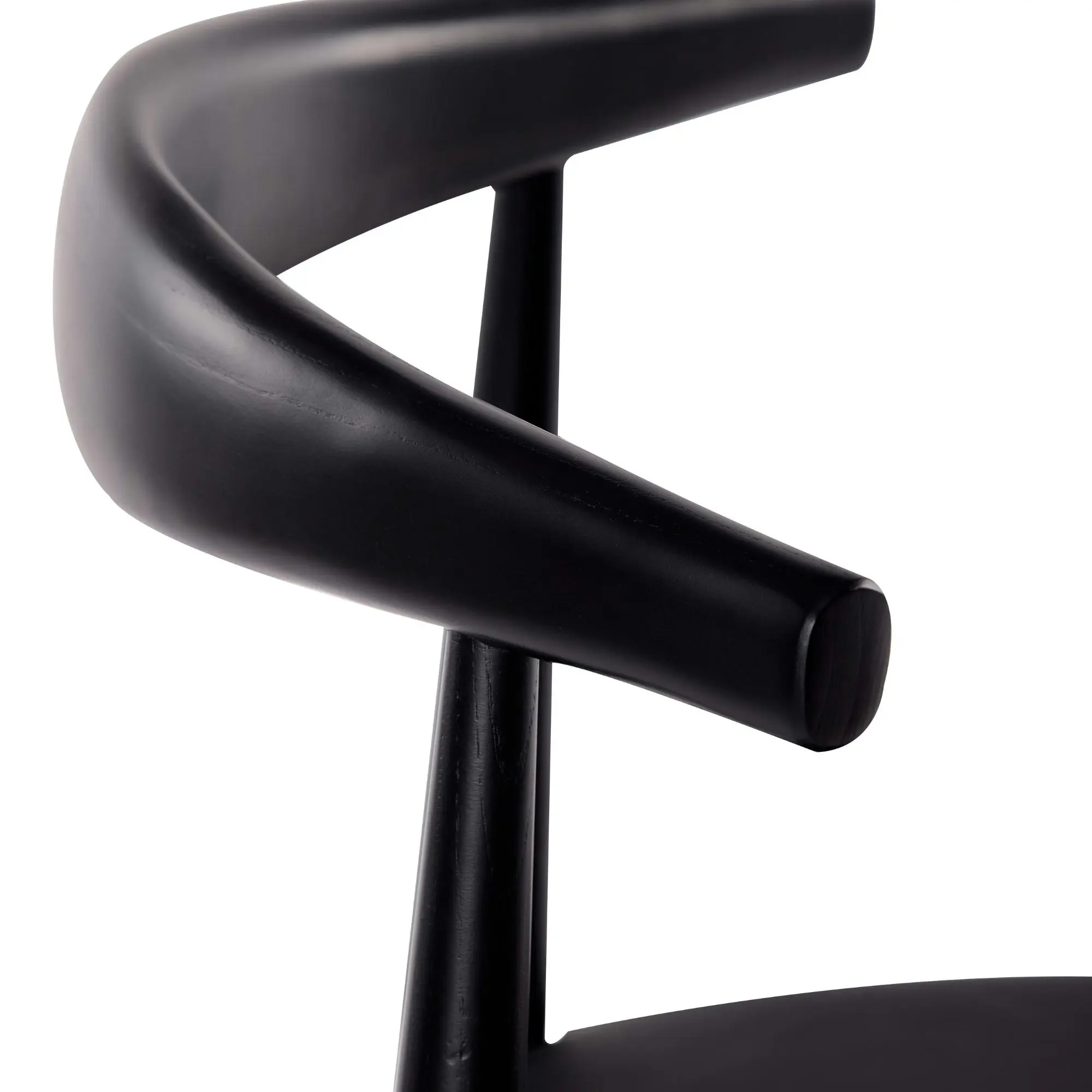 Henrik 2pc Set Dining Chair Replica Hans Wenger Elbow Black