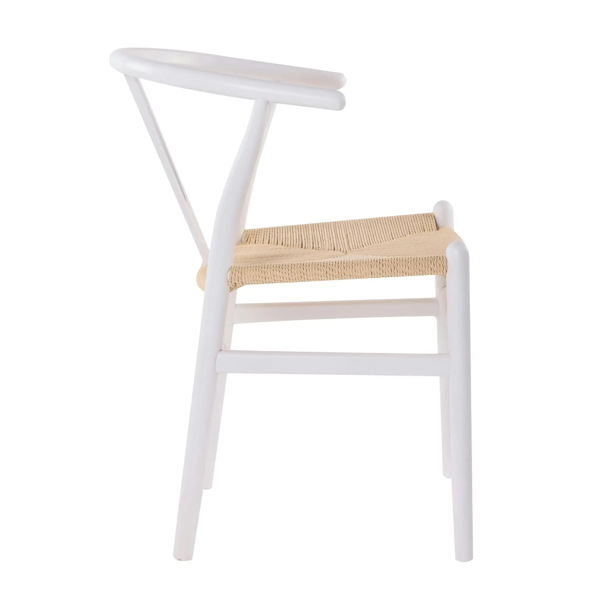 Ark Wishbone 2pc Set Dining Chair Replica Hans Wenger White