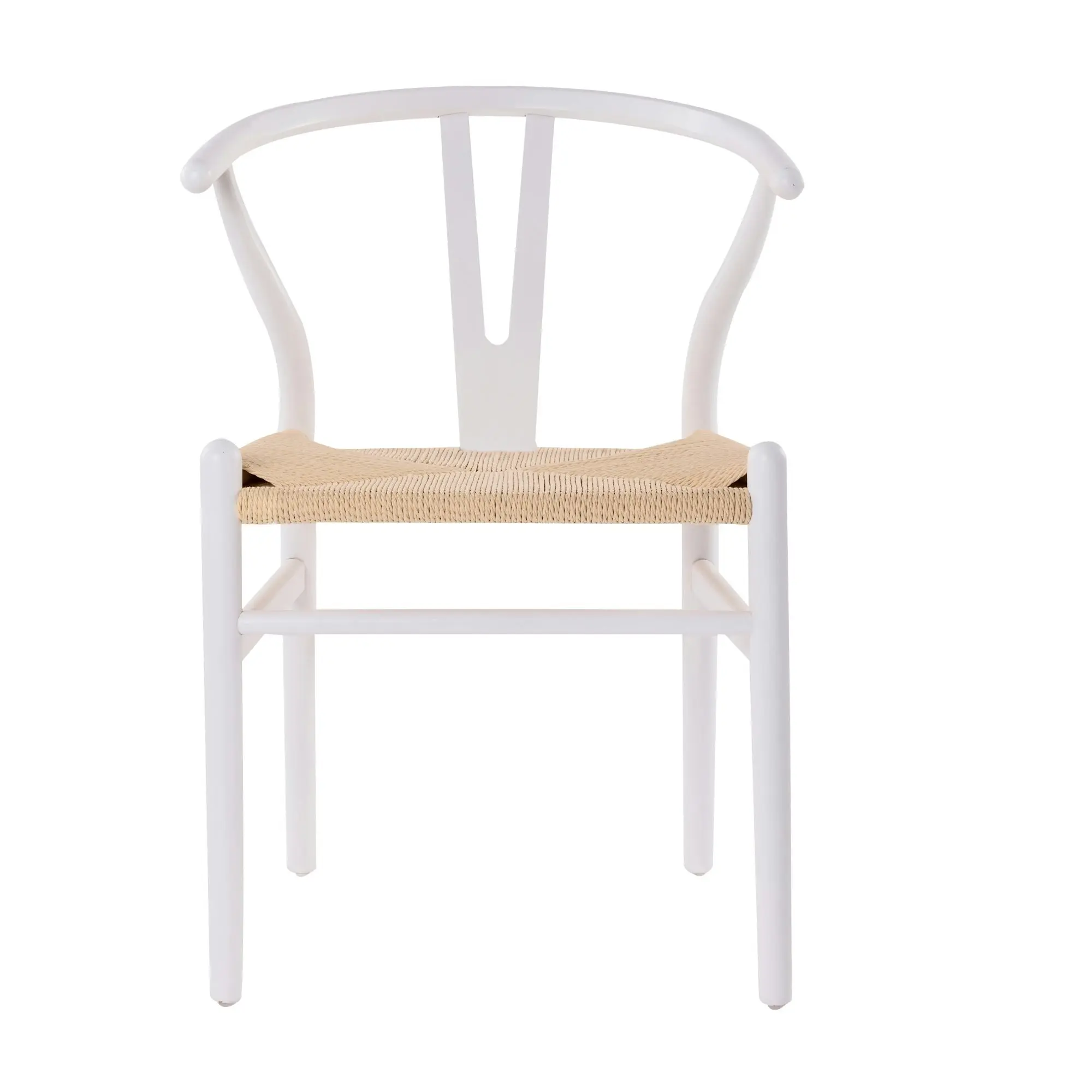 Ark Wishbone 2pc Set Dining Chair Replica Hans Wenger White