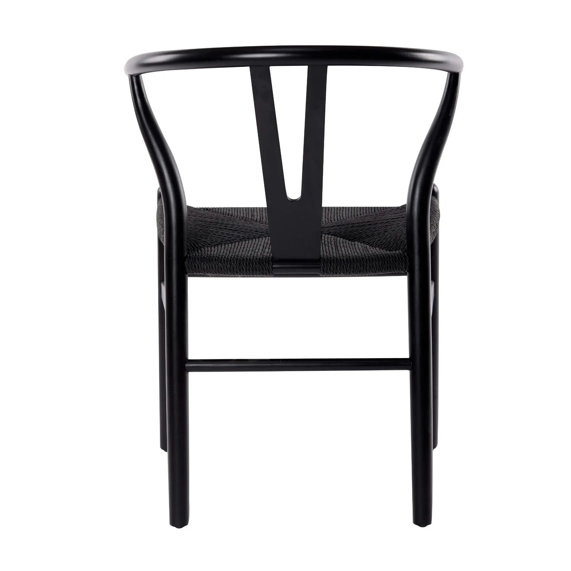 Ark Wishbone 2pc Set Dining Chair Replica Hans Wenger Black