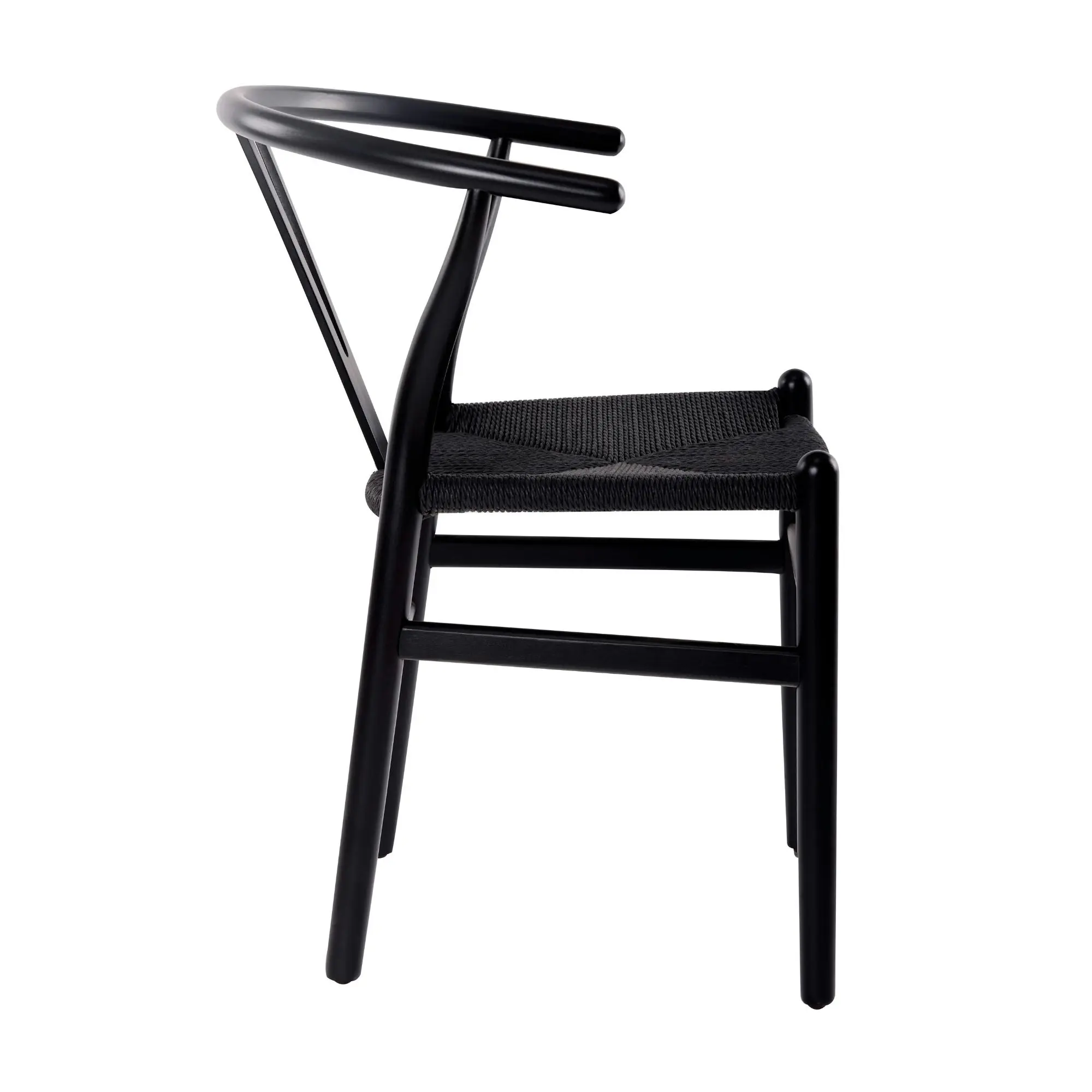 Ark Wishbone 2pc Set Dining Chair Replica Hans Wenger Black