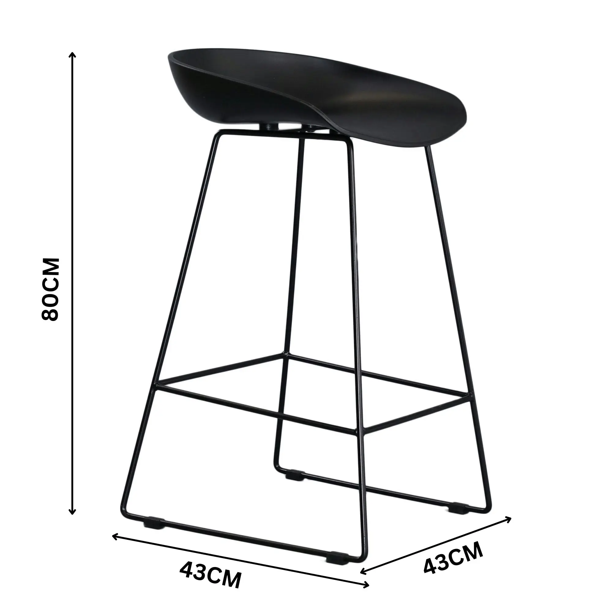 Replica Hay Set of 2 Bar Stool Seat Black